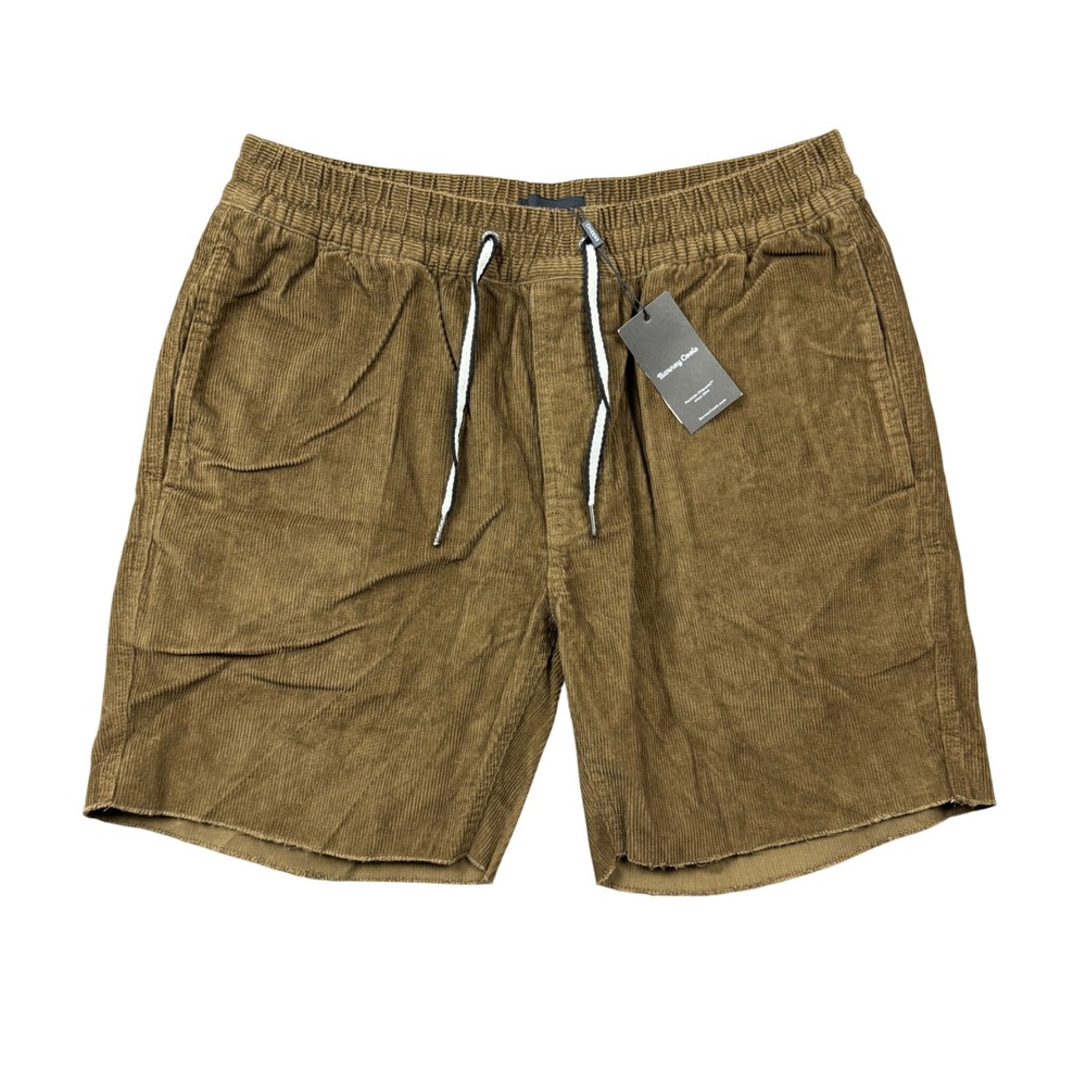 Barney Cools Mens 36 B.Relaxed Elastic Short Brown Corduroy Surfer 7" Casual NWT